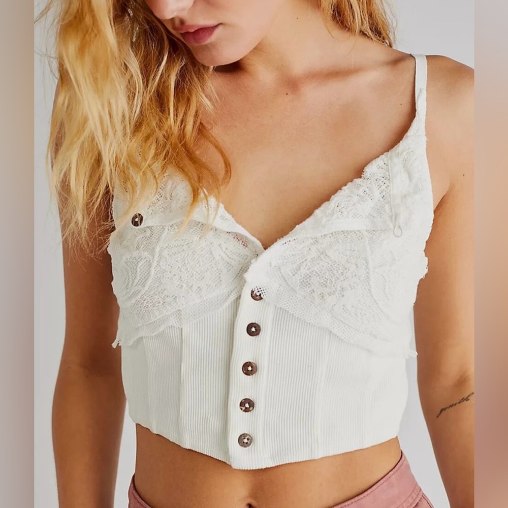 NWOT Free People Have My Heart Tank Top